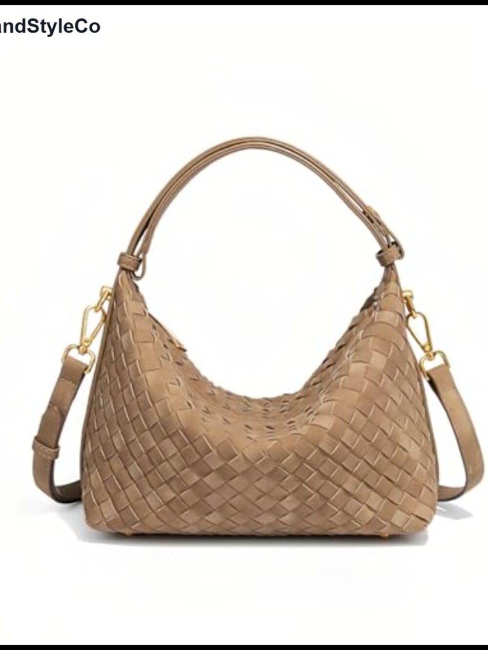 Faux Suede Woven Hobo Bag Crossbody Purse Convertible Strap Women